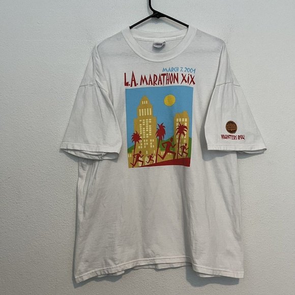 Vintage Other - Los Angeles Marathon XIX 2004 Volunteer Shirt Hanes Tag Almost Vintage Size XL
